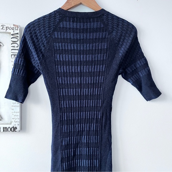 Karen Millen Cocktail Ribbed Knit Stretch Sheath Fitted Dress Size 3 US M - Picture 6 of 9